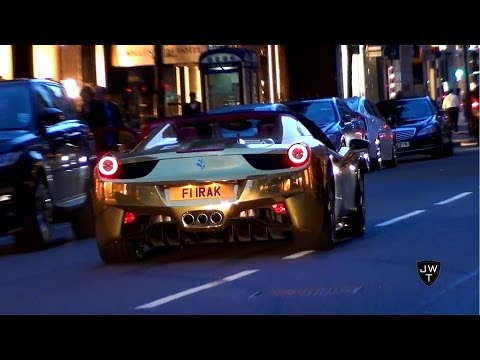 Supercars In London (Part 10) - GOLD 458 Spider, XKR-S, Aventadors & More!!