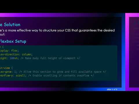 Create a Responsive Fixed Header and Footer with Scrollable Middle Section in HTML and CSS