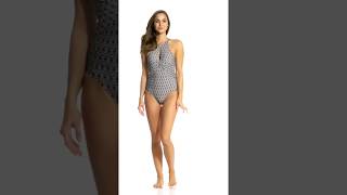 Helen Jon Del Carmen High Neck One Piece Swimsuit Swimoutlet