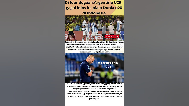 Di luar dugaan,Argentina U2 gagal lolos ke piala Dunia u20 di Indonesia