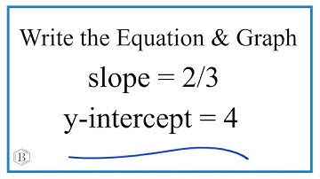 Graph and write the equation a line with slope = 2/3 and y-intercept = 4.