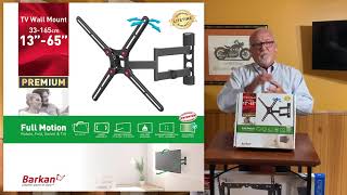 Meet Barkan Full Motion TV Wall Mount for Screen Sizes 13-65