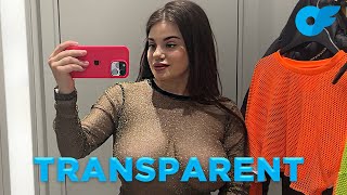 Transparent Tops Try on Haul | See-Through & Braless Vibe at Mall