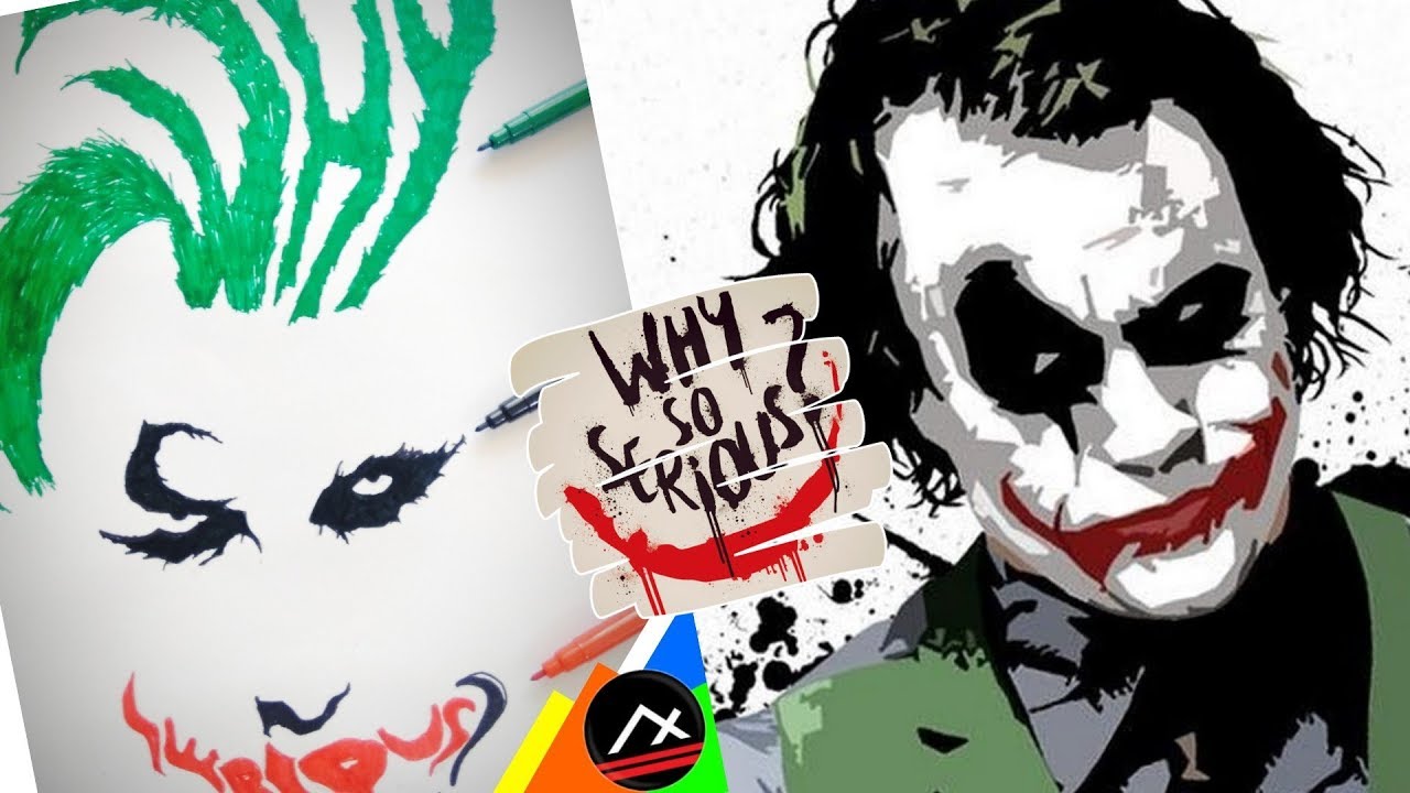 How To Draw Joker Face Dark Knight From Words Why So Serious Sketch Artxone