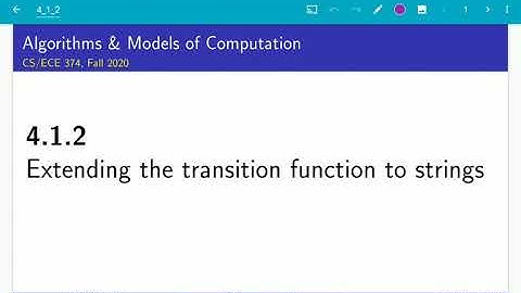 UIUC CS 374 FA 20: 4.1.2. Extending transition function of NFAs to strings (part 1)