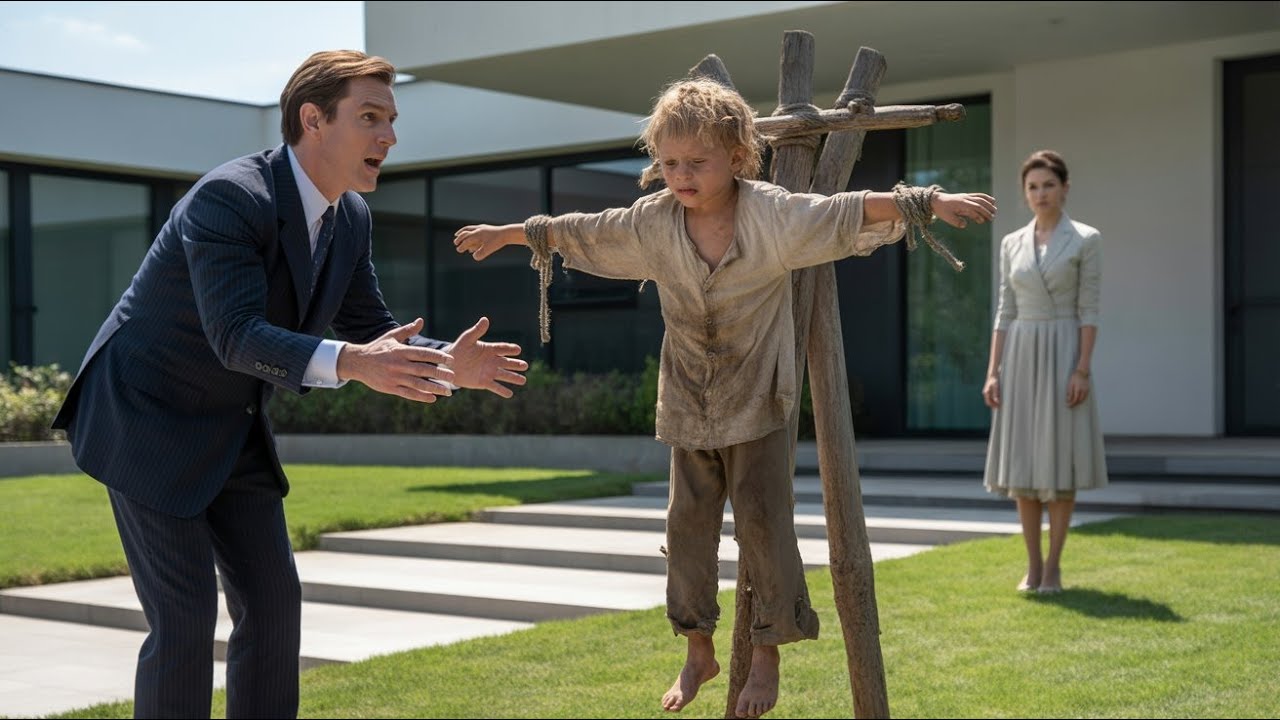 Millonario regresó y quedó en shock al ver un espantapájaros vivo… descubrió que era su propio hijo