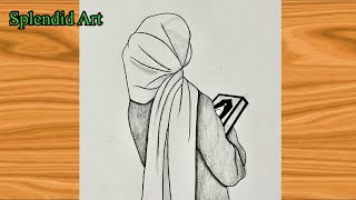 Muslim girl new drawing | Pencil drawing | @SPLENDIDART