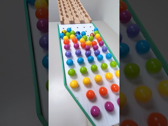 marble Run Race ASMR #282 Wooden Wave Course Colorful Marbles   #marblerun #marblerunrace #asmr