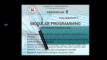Pertemuan 8 Pemrograman Terstruktur Pemrograman Modular