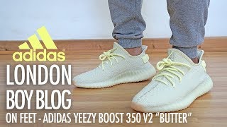 yeezy butter on feet