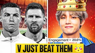 How Bts V Beat Ronaldo Messi With Just One Post