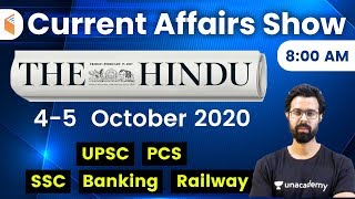 8:00 AM - Daily Current Affairs 2020 by Bhunesh Sharma | 4-5 October 2020 | wifistudy