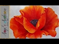 RED POPPY Acrylic Painting Georgia O'Keeffe Inspired Tutorial LIVE Beginner Blending Lesson