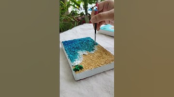Sea beach painting with sand 🏖 #textureart #diy #ytshorts #pinterestinspired #painting #art #shorts
