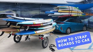 How to strap boards to car roof rack- safe, efficient, complete instructions