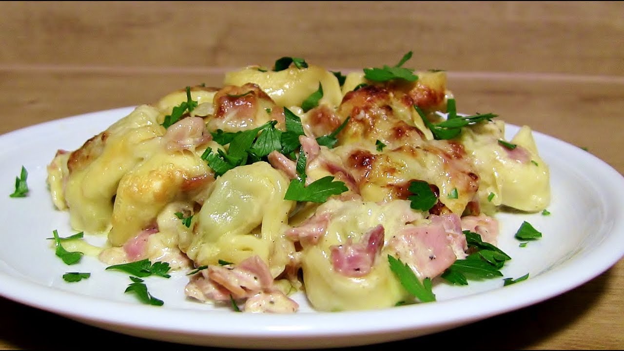 Tortellini Auflauf mit Schinken in Käsesahnesoße-Tortellini al forno ...