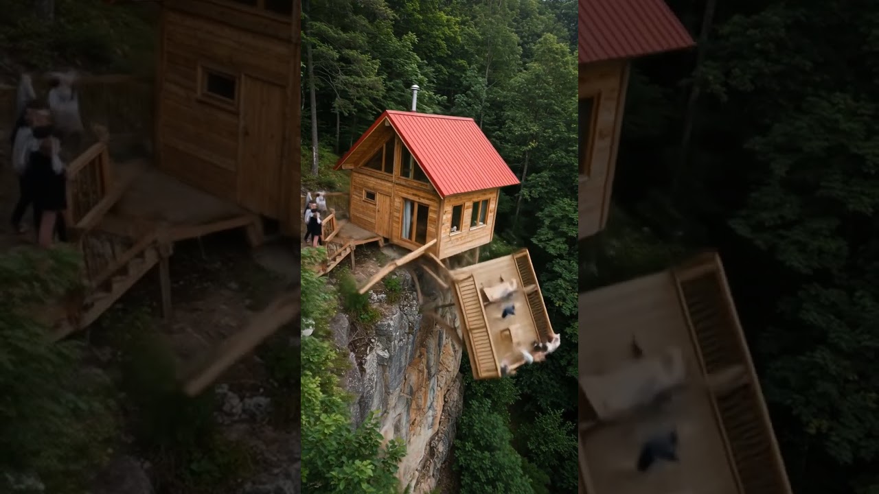 Spectacular Cliffside Cabin Collapse: Nature's Fury vs. Human Ingenuity
