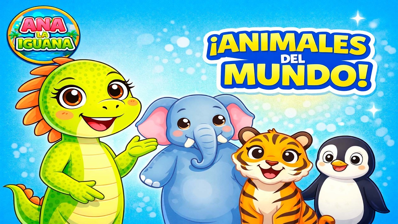 Los Animales del Mundo con Ana la Iguana 🦁🐘 Canción Infantil Viral para Niños | Aprende y Baila