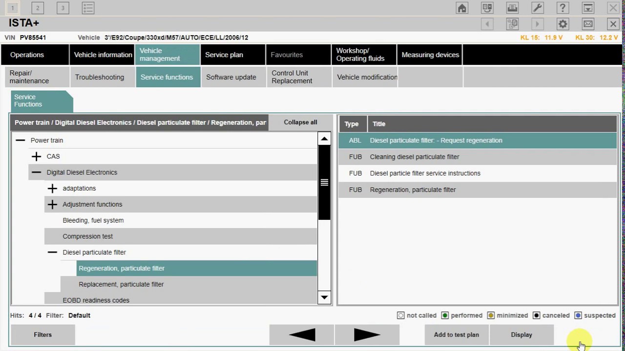 BMW E-Series | Particle Filter Regeneration | ISTA-D - YouTube