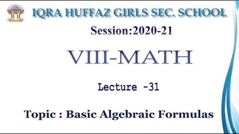 VIII Math Unit#6 Ex 6.1 (Q3&4) Lect#31 Day1