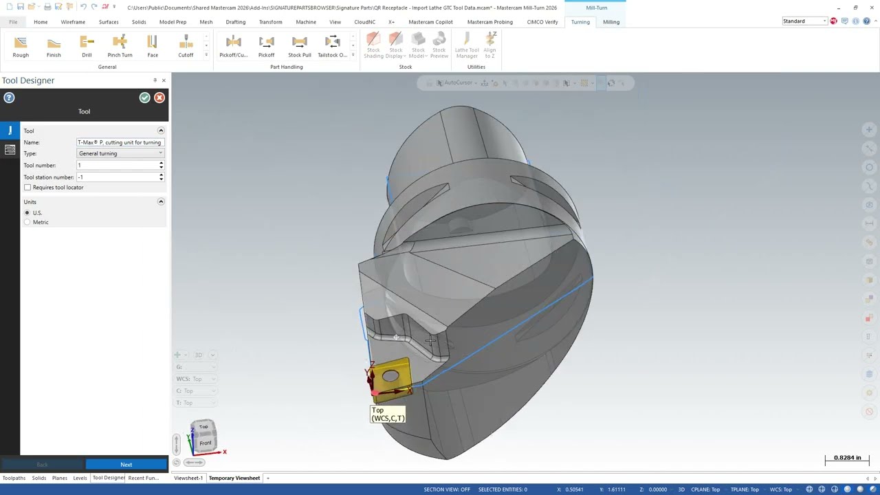 Mastercam 2026:  Import Lathe GTC Tool Data