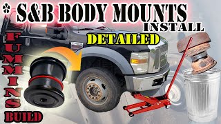 S&amp;B silicone cab body mounts install Ford Super Duty