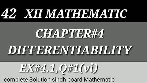 42||Derivative||Chap#4||Ex#4.1||Que#1(vi)||First principle||SINDH BOARD||Class-12 Math