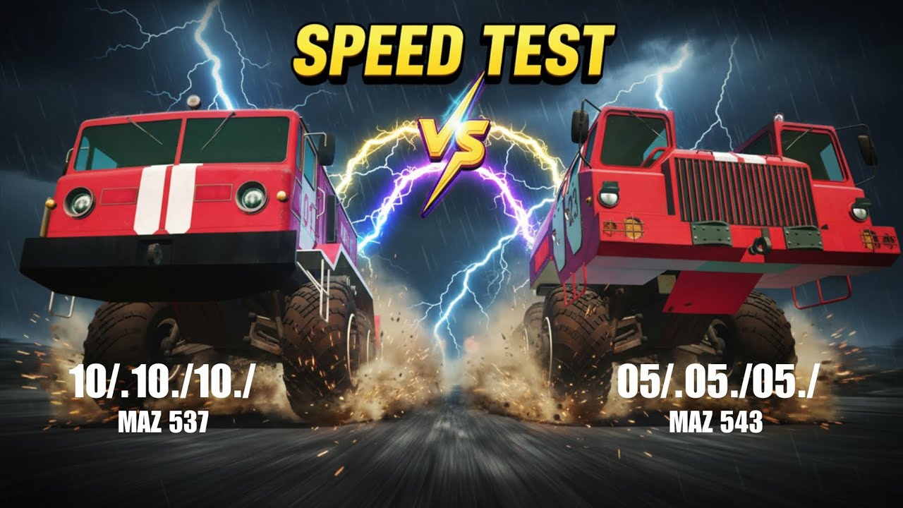 SPEED TEST MAZ-537 VS MAZ-543 POWER TEST 