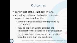 CCC Getting the Question Right for your Cochrane Review