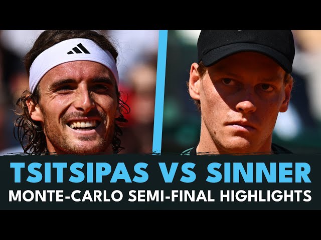 Entertaining Jannik Sinner vs Stefanos Tsitsipas Semi-Final Highlights | Monte Carlo 2024 class=