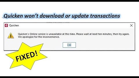 Quicken Online Service won