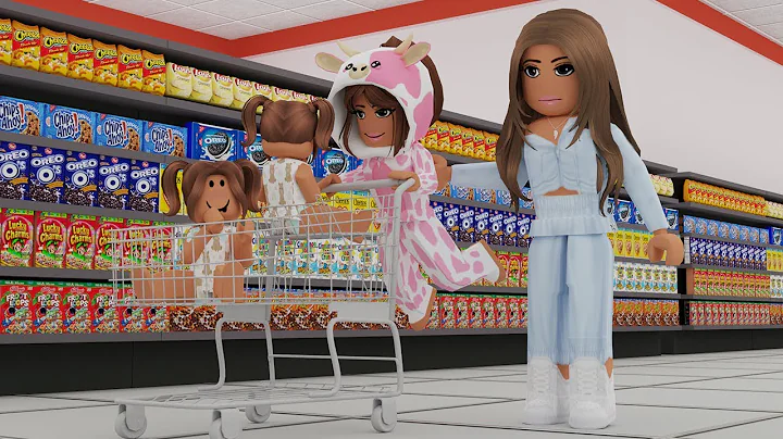 24 HOURS IN A GROCERY STORE! Bloxburg Family Rolep...