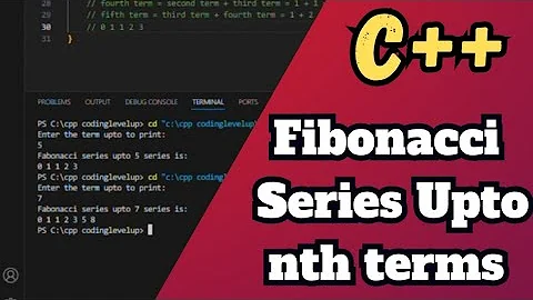 C++ Program to Print Fibonacci Series | fabonacci series program to print upto nth term