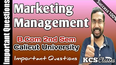 Marketing Management|Important Questions|Calicut University Bcom 2nd Semester