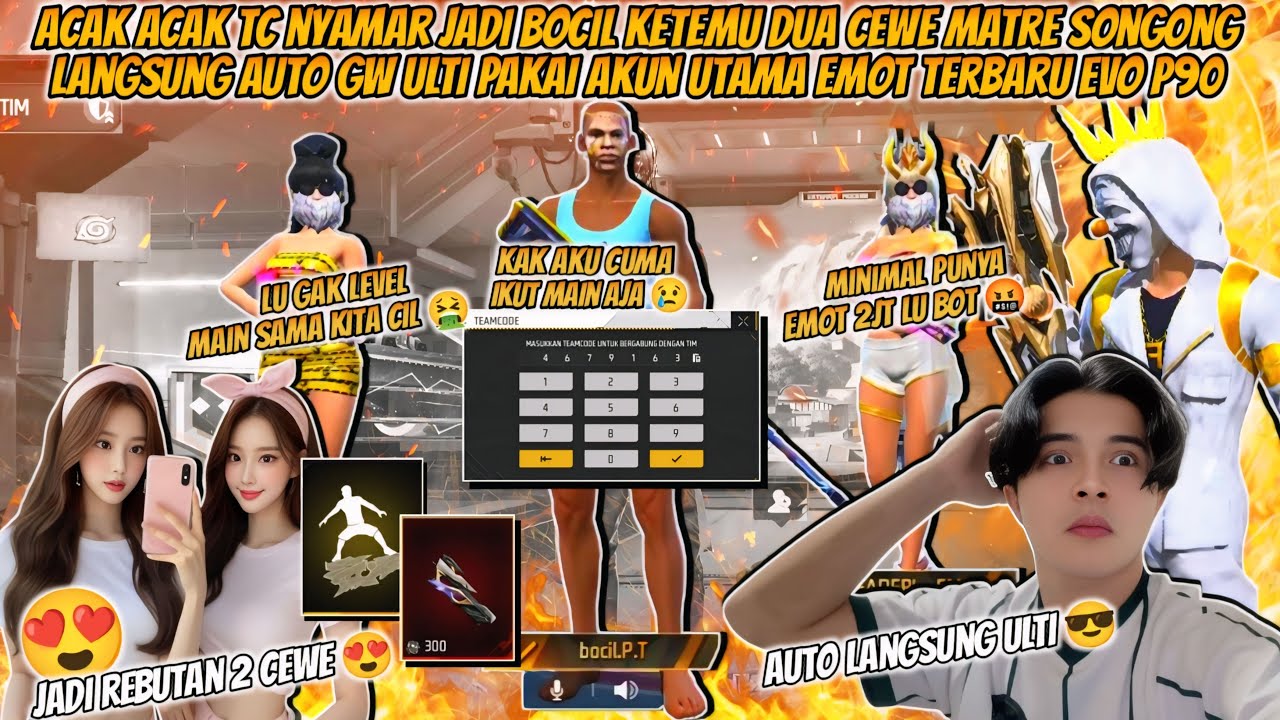 ACAK-ACAK TC NYAMAR JADI BOCIL KETEMU 2 CEWE MATRE SONGONG AUTO ULTI PAKAI AKUN UTAMA EMOT EVO P90!!