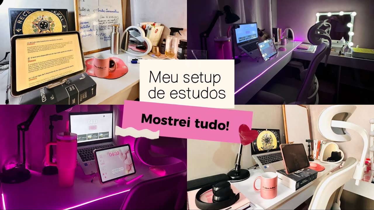 Meu setup de estudos | Melhor cadeira ergonômica | Indicação de tablet + Escrivaninha 