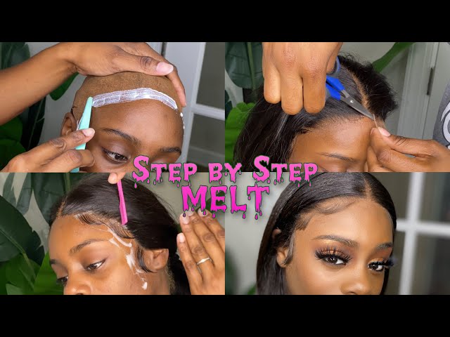 Lace wig installation duo for laying down a frontal or lace front wig.  Click for step by step on how to appl…
