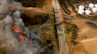 Two fires are burning sunday morning in vallejo near the carquinez
bridge, according to california highway patrol. have shut down
interstate 80...