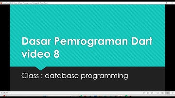 belajar dasar pemrograman dart  ke 8 #dart #dasarpemrograman #flutter : Database Programming