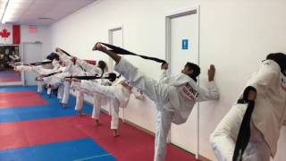TAEKWONDO BLACK BELT CLASS TRAINING TO IMPROVE TKD SIDEKICK