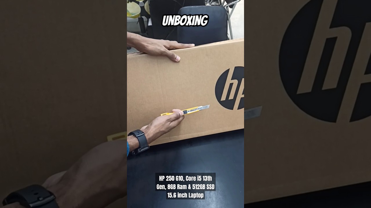 Unboxing HP 250 G10, Core i5 13th Gen, 8GB Ram & 512GB SSD 15.6 inch Laptop #unboxing #hp #shorts