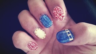 【ネイル】バンダナの柄をネイルのデザインに取り入れると、かわいい♡～Bandana pattern nail.