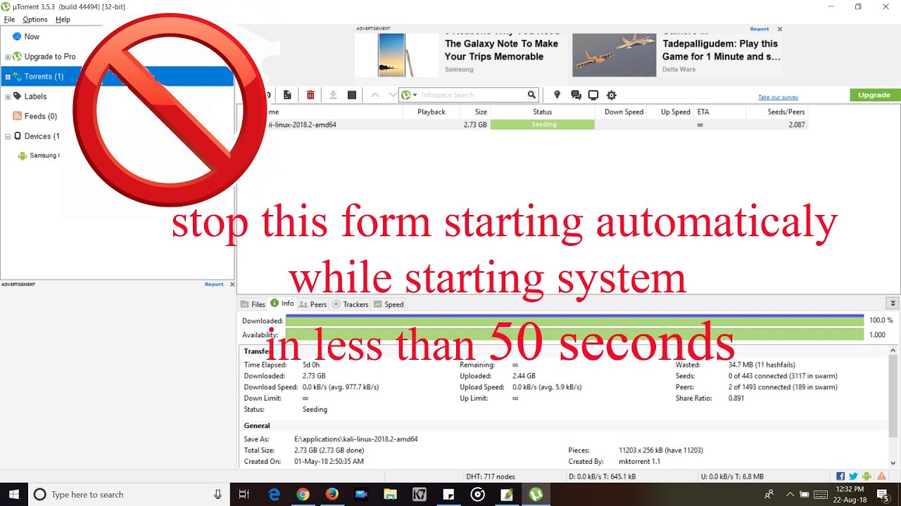 how to get out of utorrent pro screen