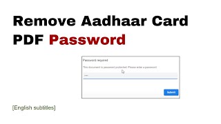 इ-आधार कार्ड के फाइल से पासवर्ड कैसे हटाए | Remove Password from E-Aadhaar Card screenshot 2
