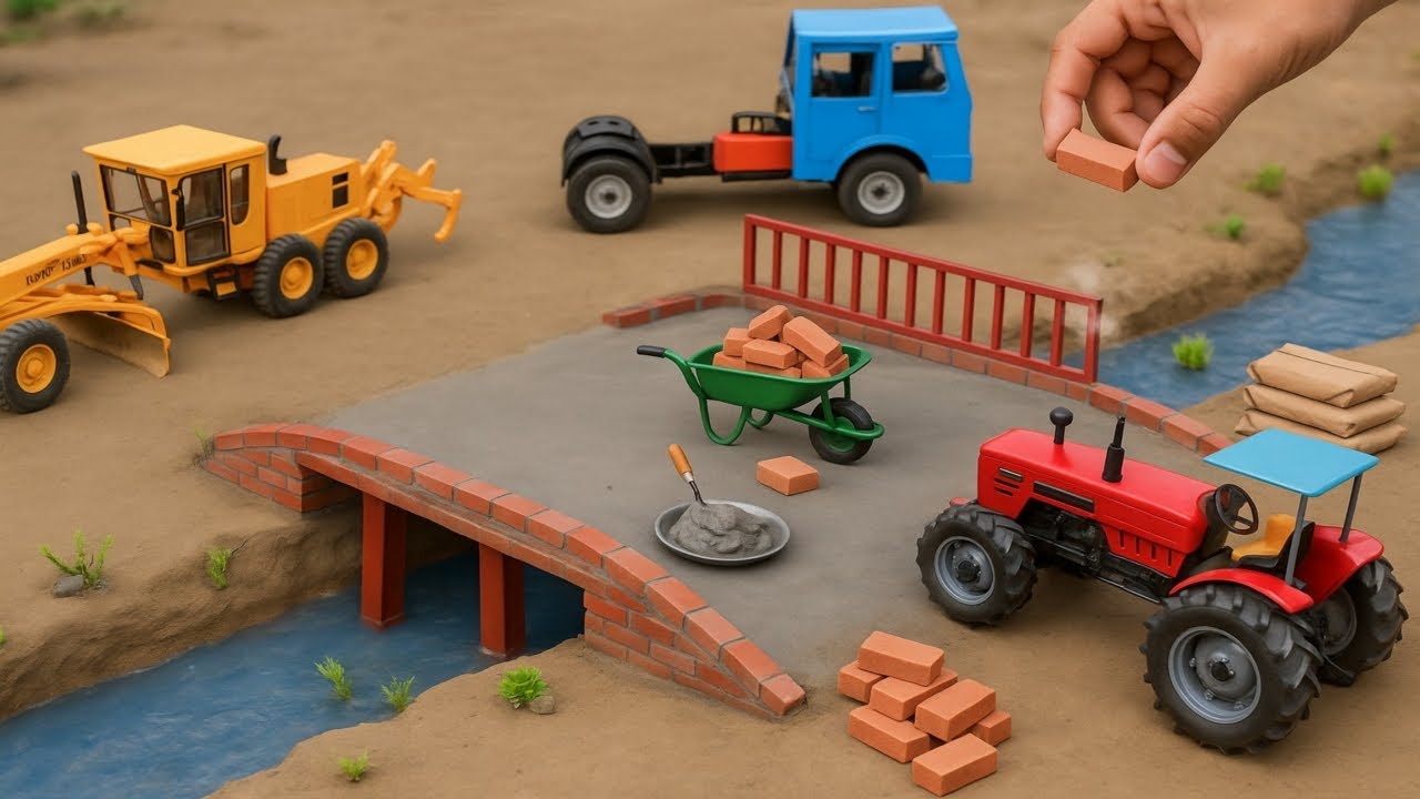 Tractor Using Blocks Diy Mini Tractor Using Bricks for Overhead Bridge Construction ...
