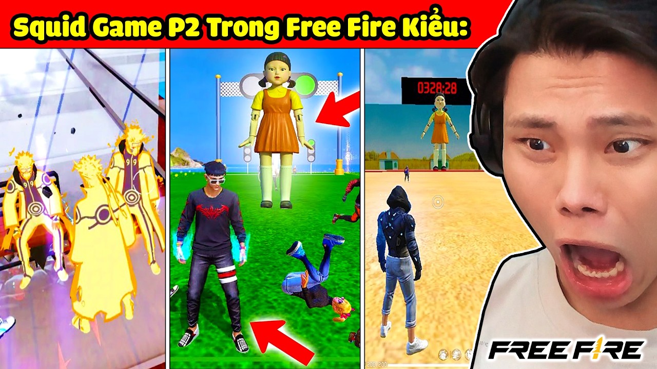 [FREE FIRE] JAY FF CHƠI SQUID GAME LỬA CHÙA CƯỜI Ẻ💩🦑🌈TRÒ CHƠI CON MỰC PHIÊN BẢN ANIME NARUTO