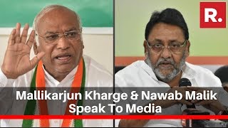 Congress' Mallikarjun Kharge & NCP's Nawab Malik Speak To Media After Maharashtra Floor Test