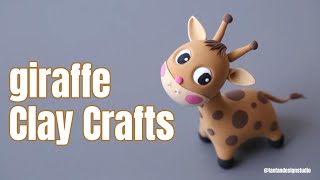 how to make a giraffe figures with air dry foam clay craft art Fondant tutorial #clay #diy