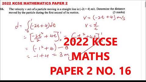 2022 KCSE MATHEMATICS PAPER 2 QUESTION 16