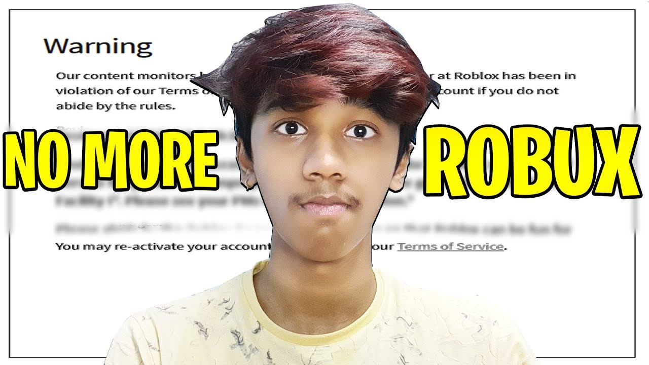 NO MORE ROBUX GIVEAWAYS.. - Roblox Warned me.. - YouTube